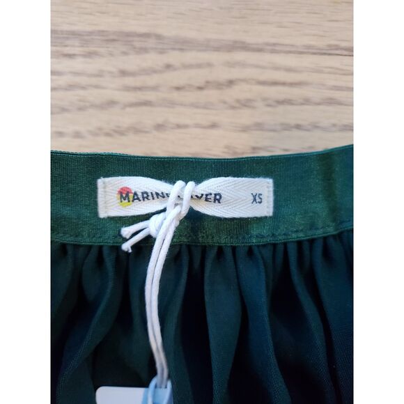 Marine Layer Womens XS Chelsea Pleated Midi Skirt Green Gables New - Picture 4 of 11